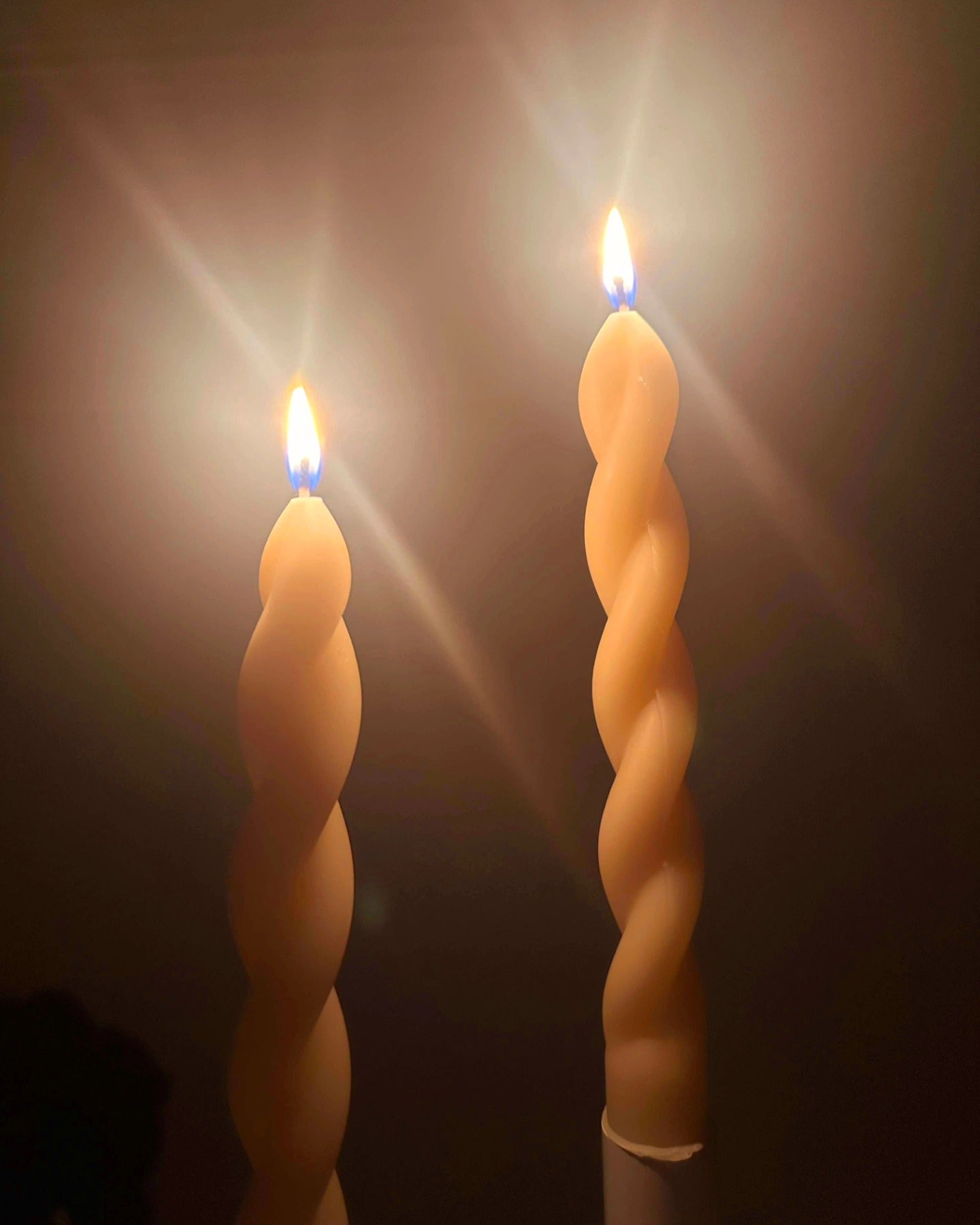 Poured Curled Taper Candles - Twin Pack