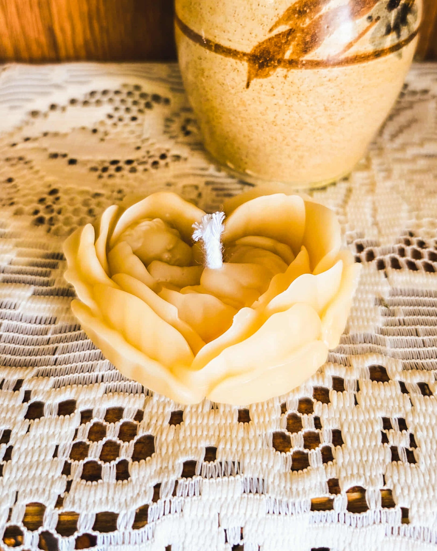 Sleeping Baby Heart Flower Candle