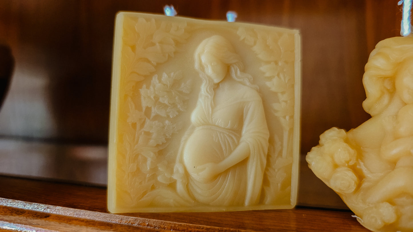 Square Block Pregnancy Candle