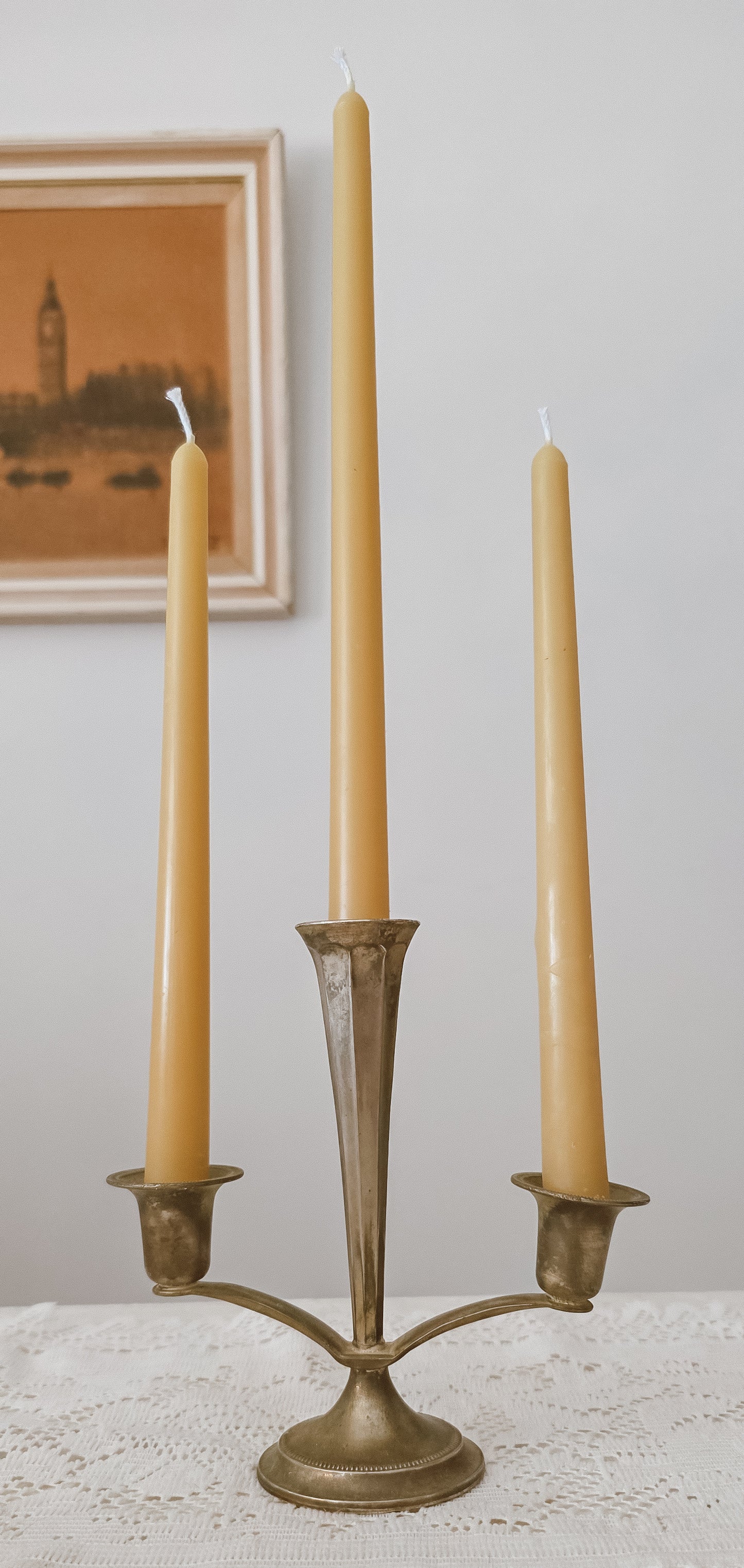 Vintage three tier taper chandelier