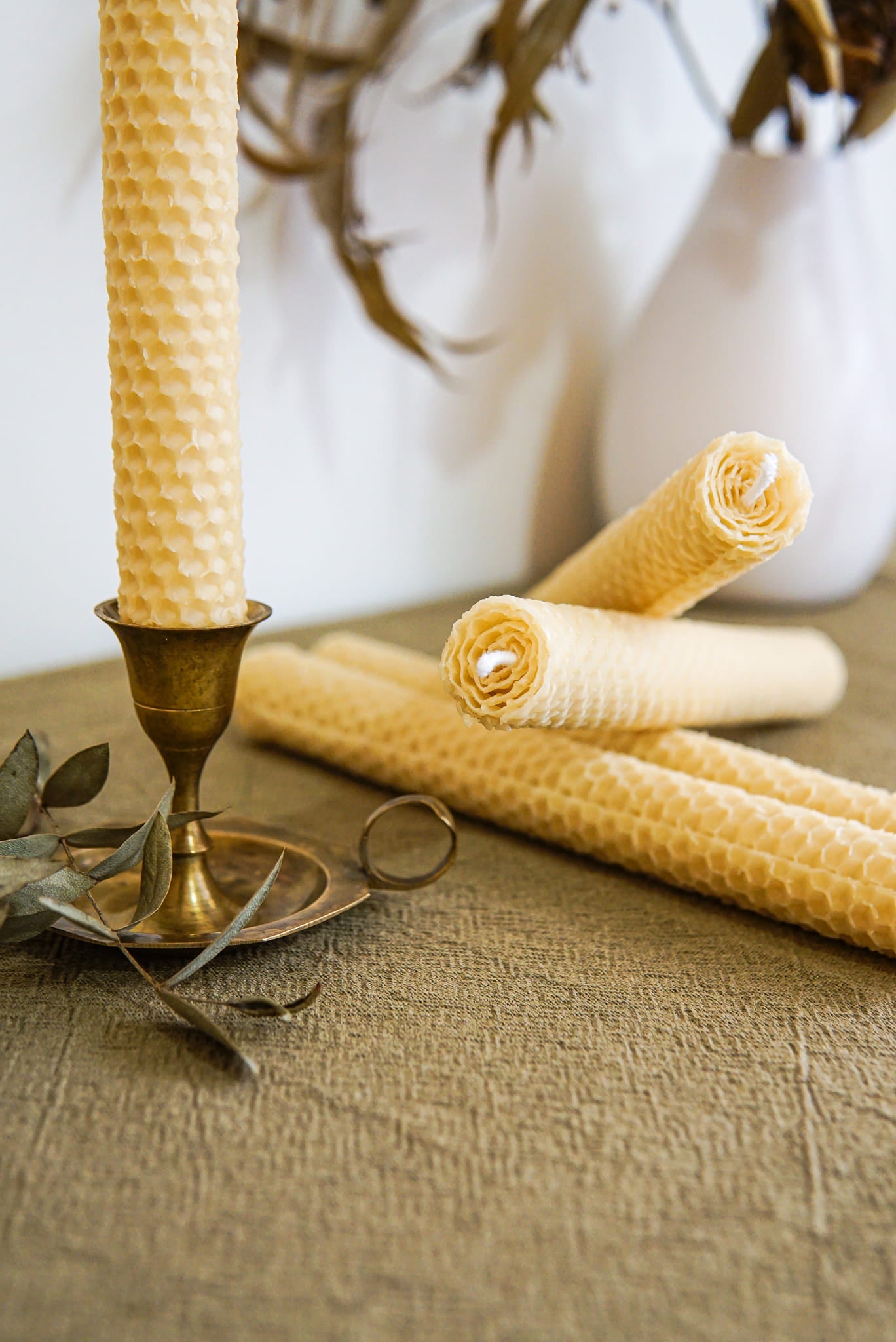 Rolled Tall Thin Taper Candle