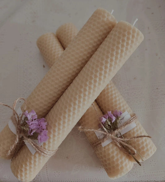 Rolled Cord Burning Fat Taper Candles