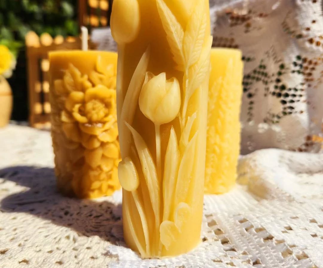Tulip Poured Pillar Candle