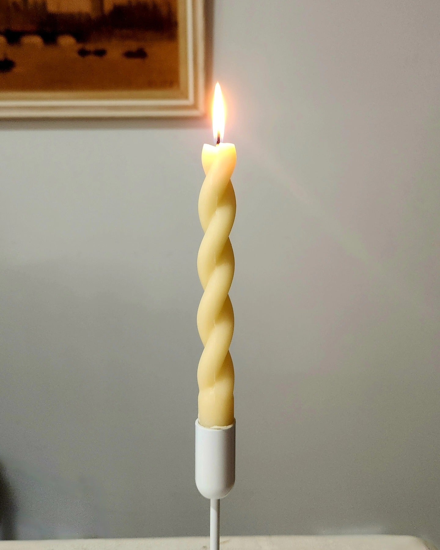 Poured Curled Taper Candles - Twin Pack