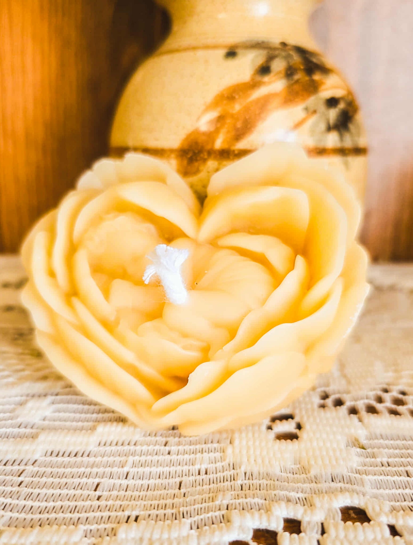 Sleeping Baby Heart Flower Candle