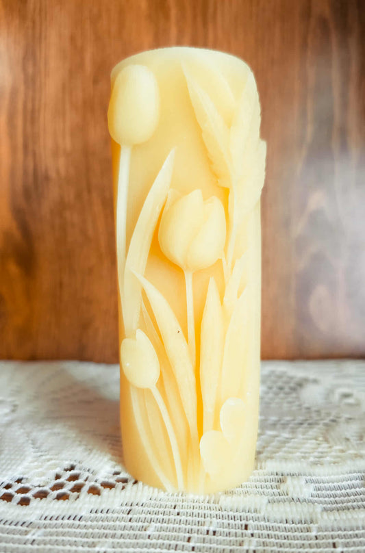 Tulip Poured Pillar Candle
