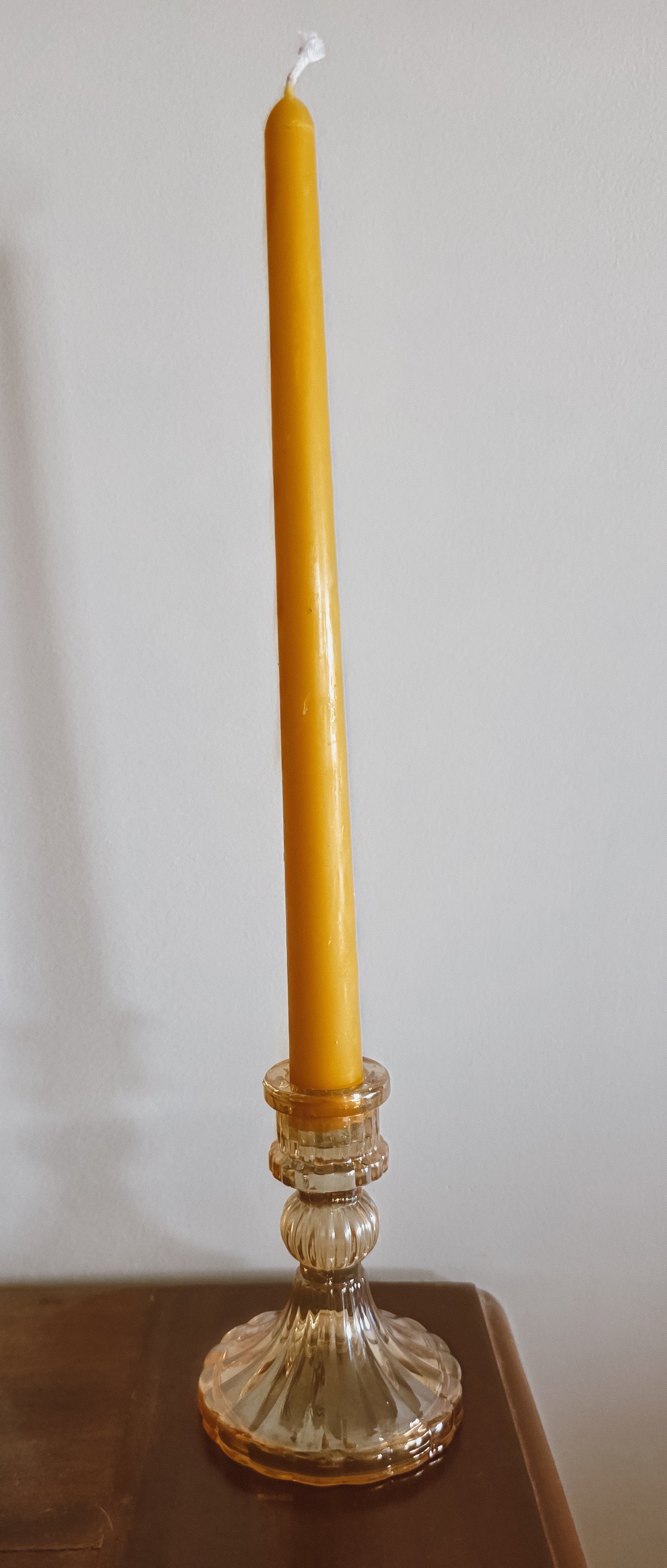 Thrifted Glass Taper Candle Holder