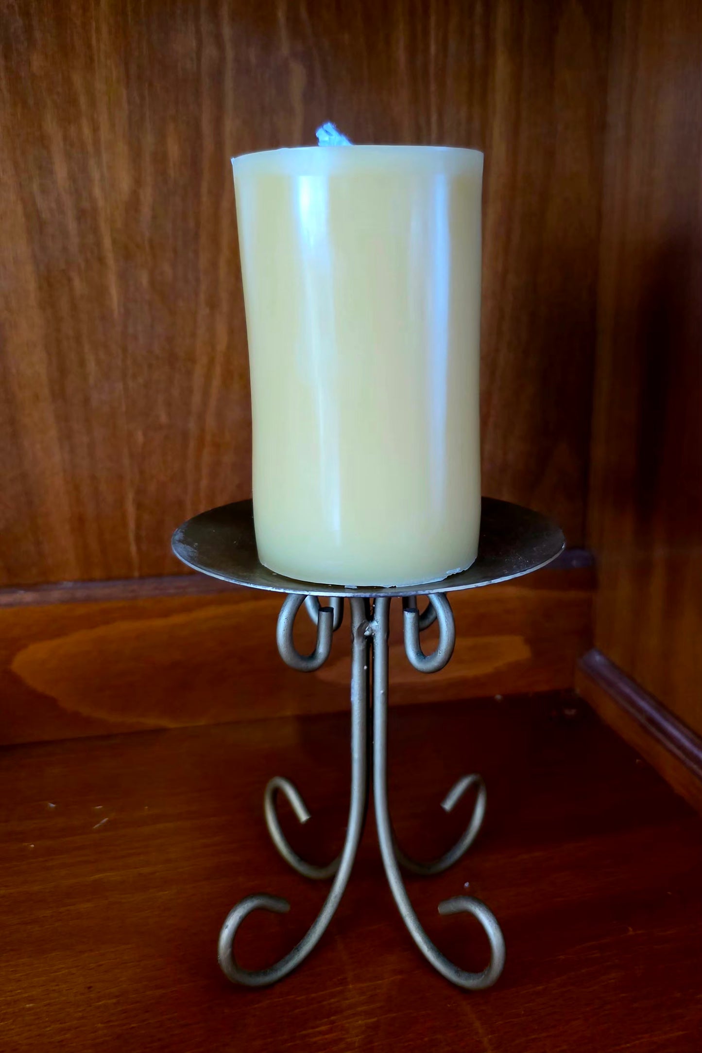 Brass Pillar Candle Holder